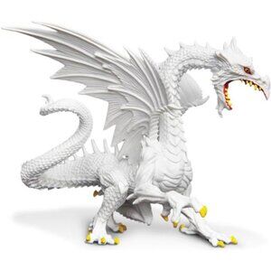 Glow-in-the-Dark Snow Dragon Figurine - Detailed 6" Model Figure